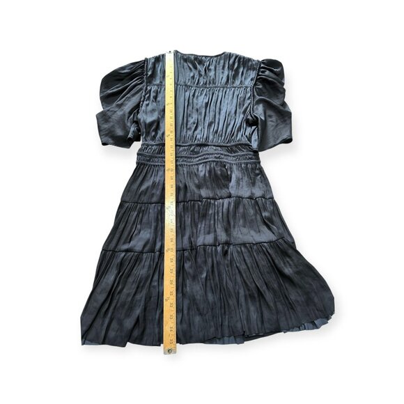 Ulla Johnson Azaria Dress Midnight Plissé Satin Mini Size 12 NWT $575 - Picture 14 of 15